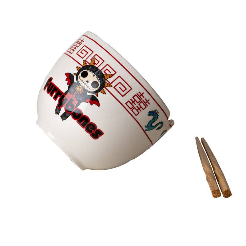 Furrybones Scorchie Ramen Bowl w/Chopsticks