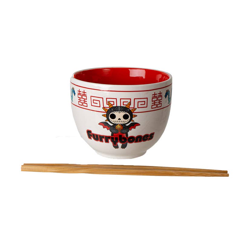Furrybones Scorchie Ramen Bowl w/Chopsticks