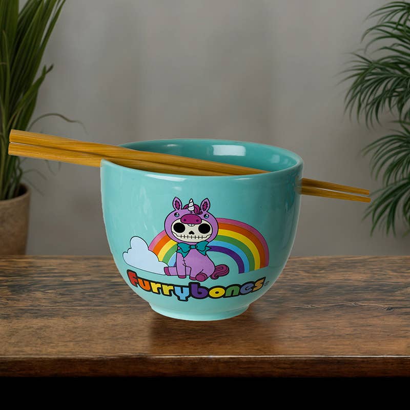 Furrybones Uni Ramen Bowl w/Chopsticks
