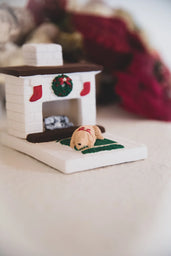 Holiday Country Hearth Puppy - yellow