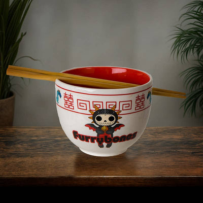 Furrybones Scorchie Ramen Bowl w/Chopsticks